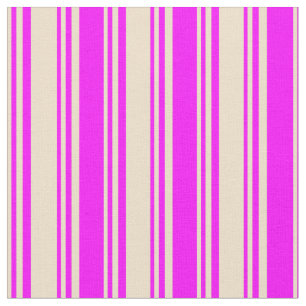 Tan and Fuchsia Coloured Lines/Stripes Pattern Fabric