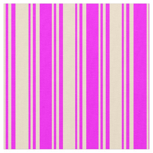 Tan and Fuchsia Coloured Lines/Stripes Pattern Fabric (Close Up)