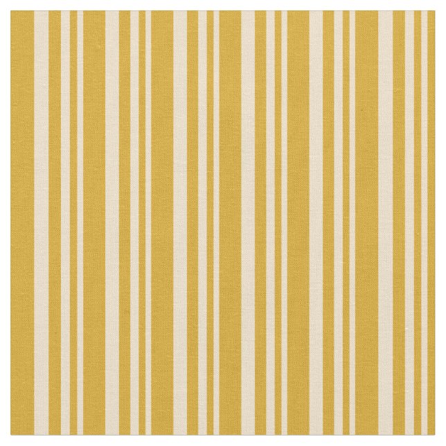 Tan and Goldenrod Coloured Lines Pattern Fabric (Close Up)