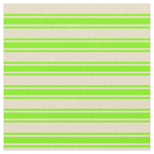 Tan and Green Coloured Lined/Striped Pattern Fabric (Close Up)