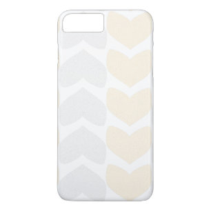 Tan and Grey Hearts iPhone 8 Plus/7 Plus Case