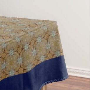 Tan and Grey Tiles Pattern Tablecloth