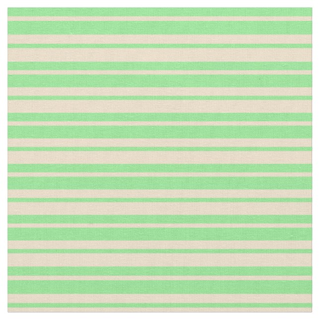 Tan and Light Green Coloured Lined/Striped Pattern Fabric (Close Up)