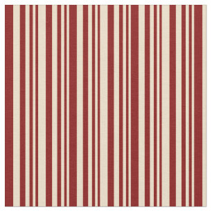 Tan and Maroon Coloured Stripes/Lines Pattern Fabric