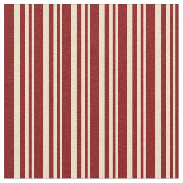 Tan and Maroon Striped/Lined Pattern Fabric (Close Up)