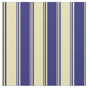Tan and Midnight Blue Stripes Pattern Fabric