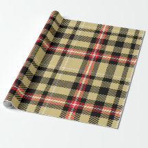 Tan and Red twill plaid