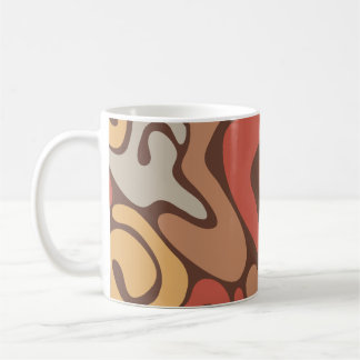 Tan and Rust Warm Spiral Coil Pattern Coffee Mug