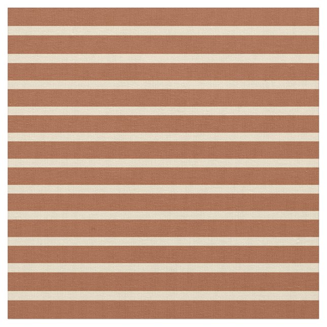 Tan and Sienna Coloured Stripes Pattern Fabric (Close Up)