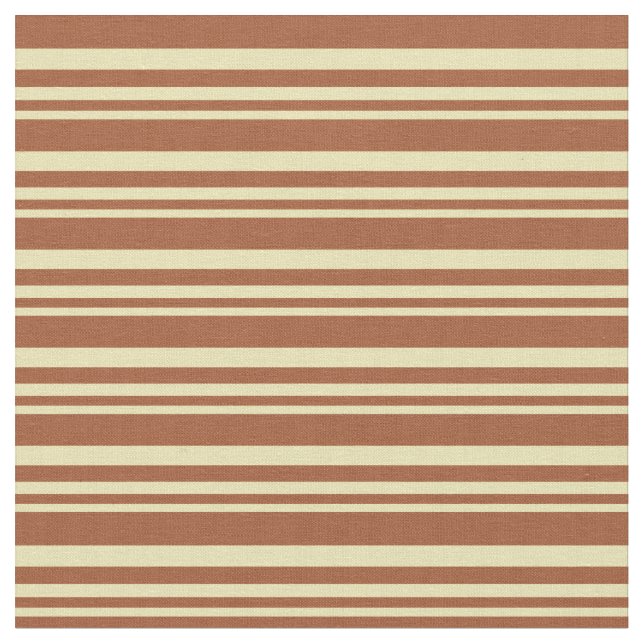Tan and Sienna Lines Pattern Fabric (Close Up)