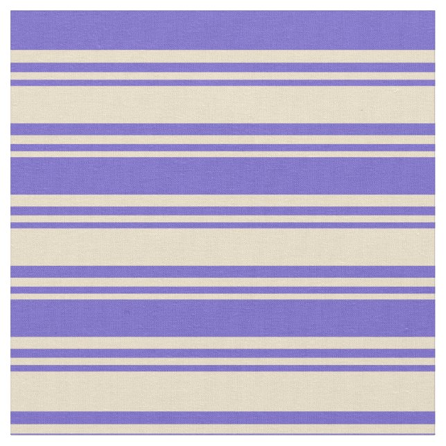 Tan and Slate Blue Coloured Lines Fabric (Close Up)