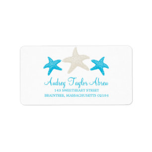 Tan and Teal Starfish Return Address Label