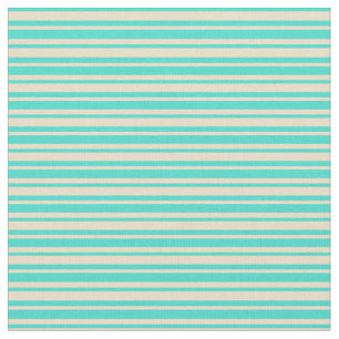 Tan and Turquoise Striped/Lined Pattern Fabric
