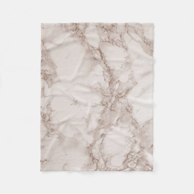Tan and White Marble Blend Fleece Blanket (Front)