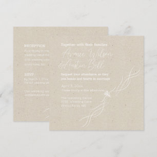 Tan and White Minimalist Wedding  Invitation