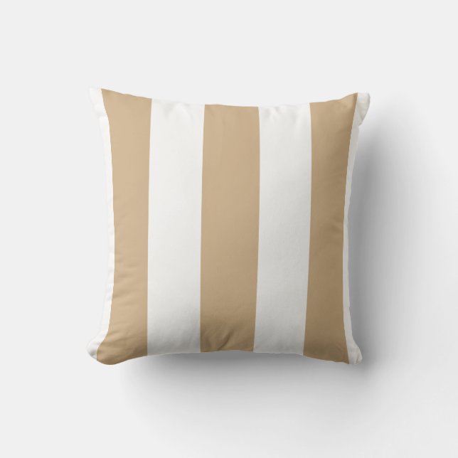 Tan And White Stripes Cushion (Front)