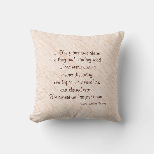 Tan Apache Blessing Wedding Decorative Cushion (Front)
