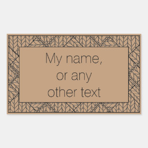 TAN ARGYLE KNIT Rectangle Sticker + Text