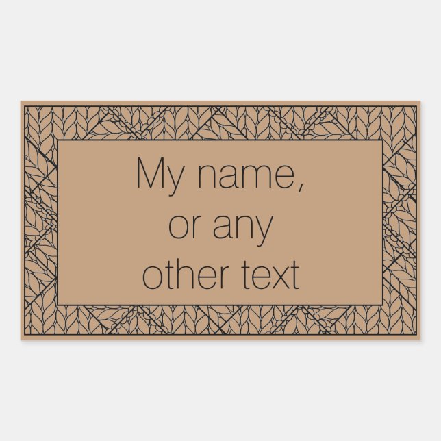 TAN ARGYLE KNIT Rectangle Sticker + Text  (Front)
