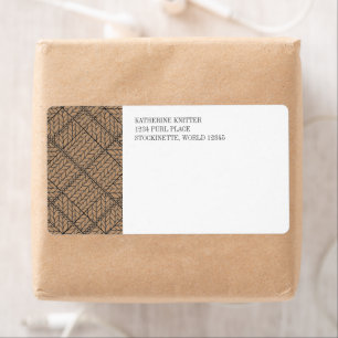 TAN ARGYLE KNIT Shipping Address Labels