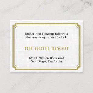Tan art deco retro wedding reception enclosure card