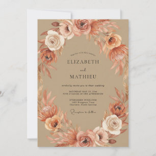 Tan Artistic Desert Wedding Invitation