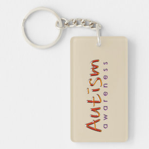 Tan Autism Awareness kc Key Ring