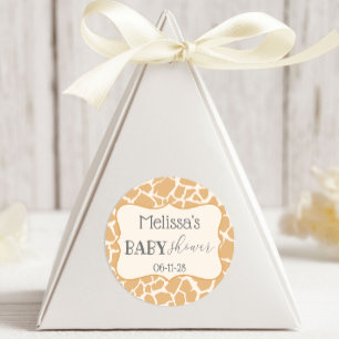 Tan Baby Boy Giraffe Classic Round Sticker