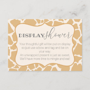 Tan Baby Boy Giraffe Display Shower Enclosure Card