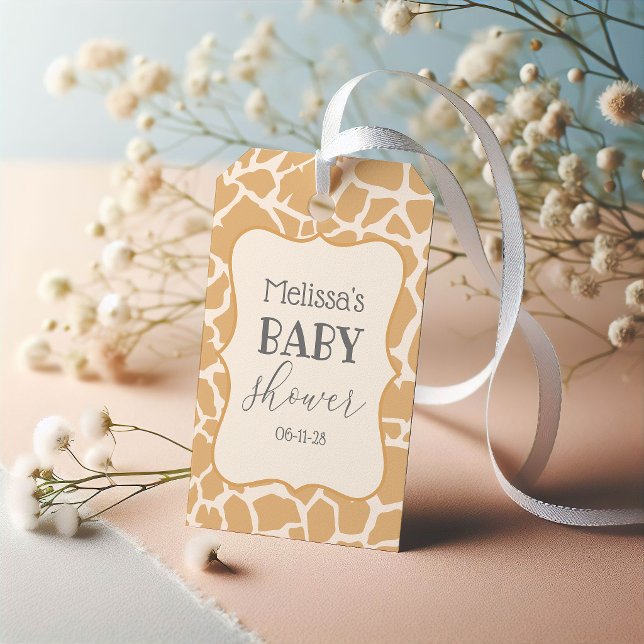 Tan Baby Boy Giraffe Gift Tags (Creator Uploaded)