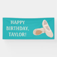 Tan Ballet Shoes on Teal Custom Message