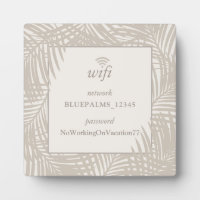 Tan Beach House Guest Room Wifi Password Sign