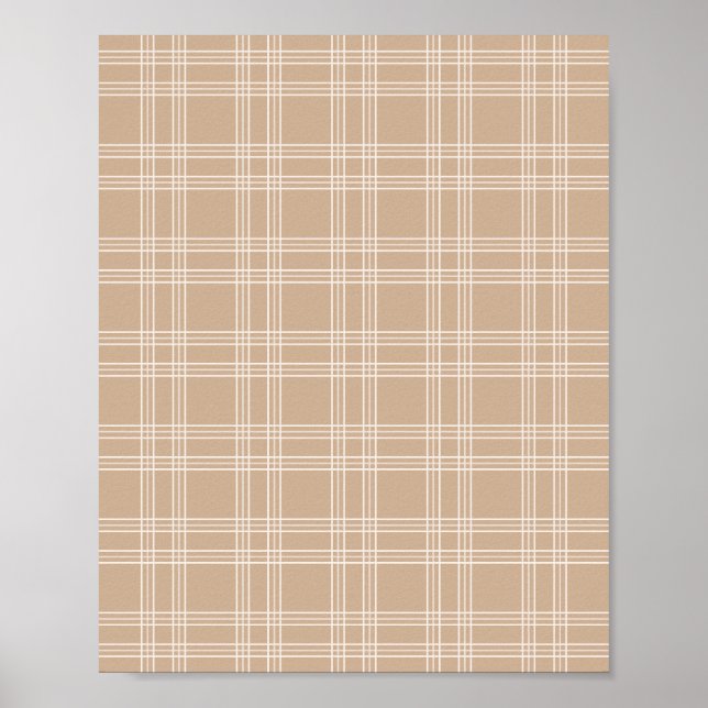 Tan Beige Gingham Poster (Front)