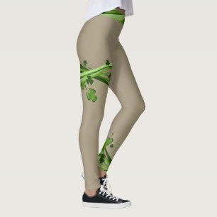 Tan Beige St Patrick's Day Leggings Patrick Pants