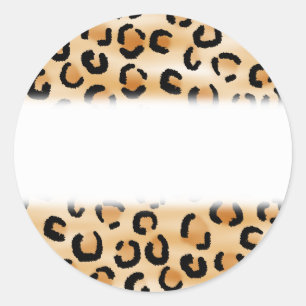 Tan, Black and Brown Leopard Print Pattern. Classic Round Sticker