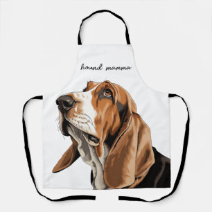 Tan Black and White Basset Hound Lovers Apron