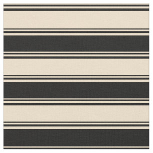 Tan & Black Coloured Striped Pattern Fabric