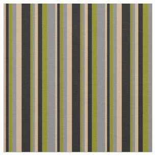 Tan, Black, Green & Grey Colored Pattern Fabric