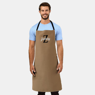 Tan Black Monogram Personalised Apron