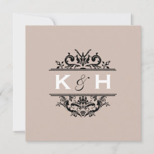 Tan & Black Square Crest Invite
