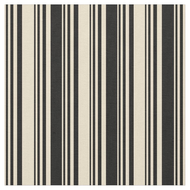 Tan & Black Striped/Lined Pattern Fabric (Close Up)