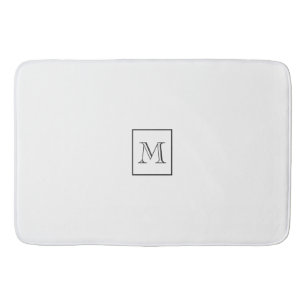 Tan & Blue Geometric Shapes   Monogram Bath Mat