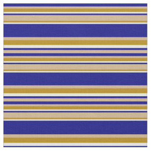 Tan, Blue, Mint Cream, and Dark Goldenrod Pattern Fabric