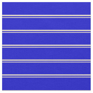 Tan & Blue Stripes/Lines Pattern Fabric