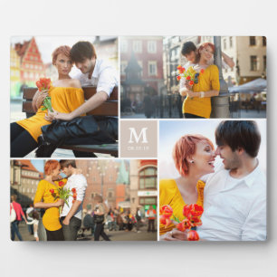 Tan Box Timeless Monogram Wedding Photo Easel Plaque