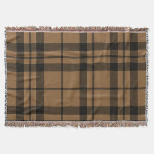 Tan, Brown, and Black Scottish Tartan Heritage Throw Blanket