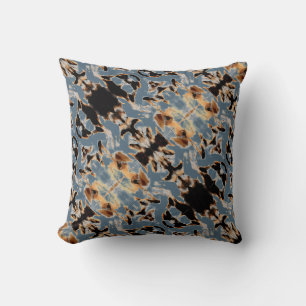 Tan Brown Beige Black Blue Mediterranean Diagonal Cushion