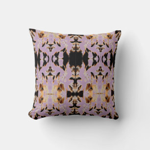 Tan Brown Beige Black Lilac Mediterranean Mosaic Cushion