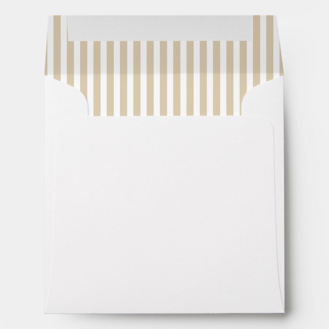 Tan Brown Beige Stripe Lined Envelopes (Back (Bottom))