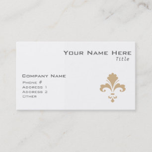 Tan Brown Fleur de lis Business Card